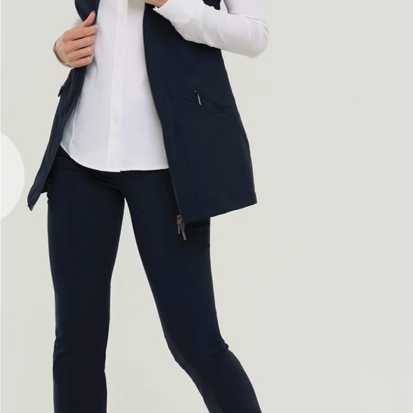 ANATOMIE Delaney Travel Vest Blue Two Way Zipper Front Pockets Drawstring Waist - Picture 5 of 11